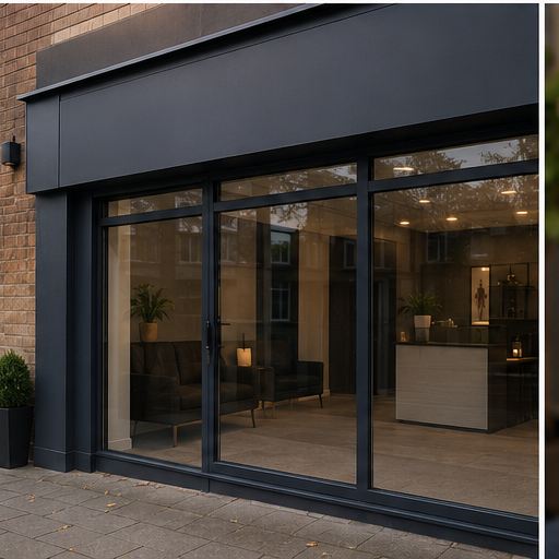 Exterior of a modern sports massage clinic in Newcastle upon Tyne